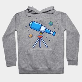 Telescope space cartoon Hoodie